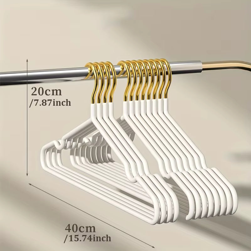 Premium Nordic-Style Non-Slip Gold & White Hangers (Set of 10) Elevate Your Closet with Functional Elegance